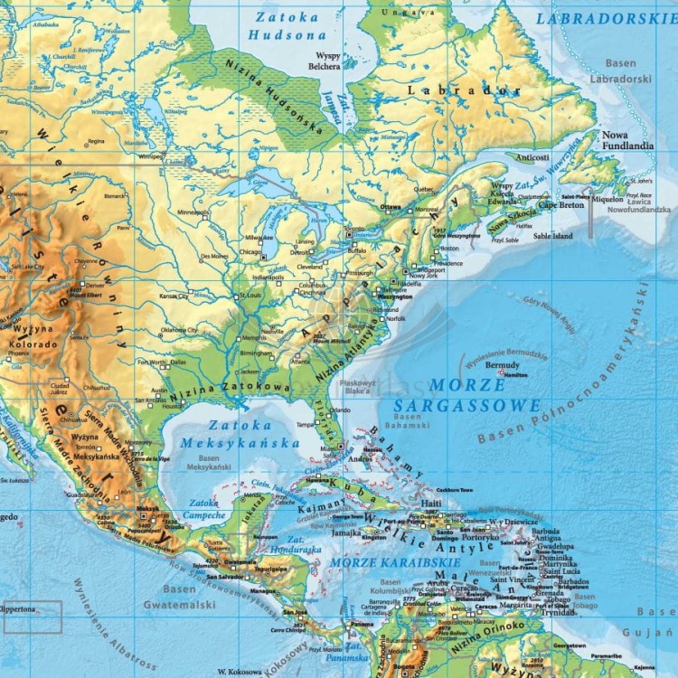 Świat 1:21 200 000. Mapa fizyczna. Wersja magnetyczna. Fragment 2