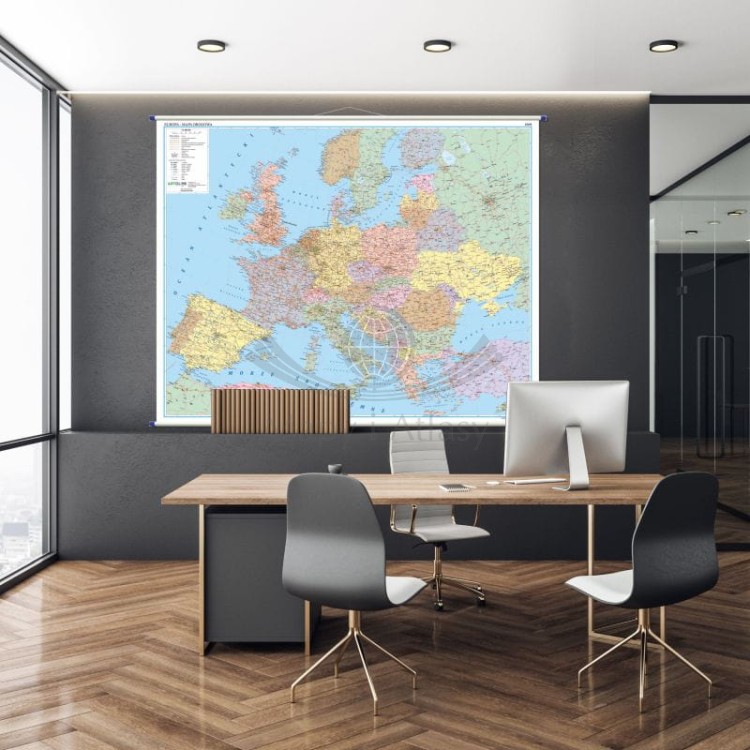 Europa 1:2 400 000. Mapa ścienna drogowa. Przykład aranżacji