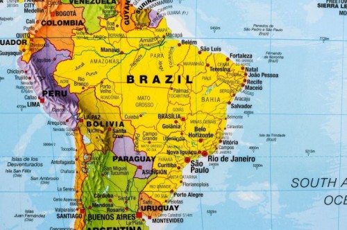 Świat polityczny 1:60 000 000. Mapa, podkładka na biurko i pod mysz dla dzieci wydawnictwa Maps International. Fragment 1