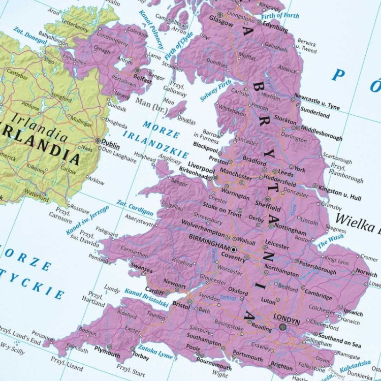 Europa 1:4 500 000. Mapa ścienna polityczna. Fragment 1