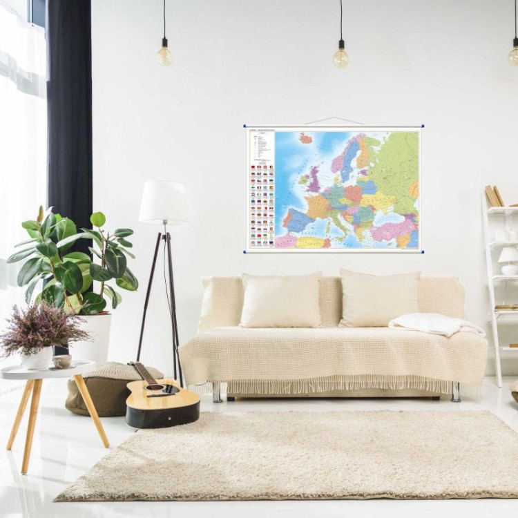 Europa 1:6 500 000. Mapa ścienna polityczna. Przykład aranżacji