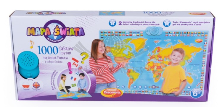 Interaktywna mapa świata wydawnictwo Dumel Discovery.