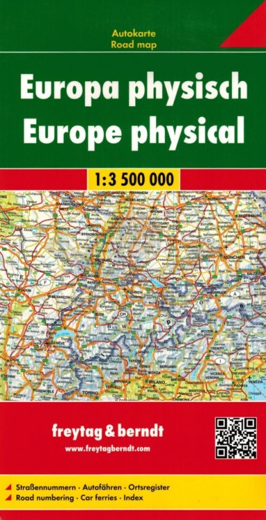 Europa 1:3 500 000. Mapa fizyczno-drogowa wydawnictwa Freytag & Berndt. Okładka