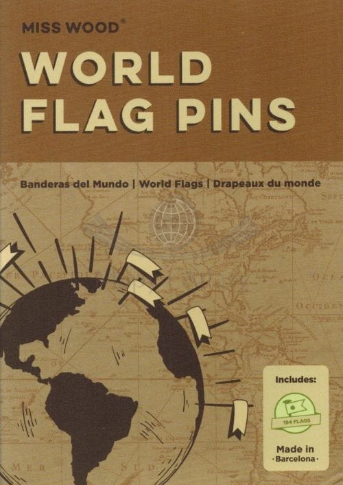 Szpilki- flagi do wpinania / World flag pins.  Miss Wood. Opakowanie