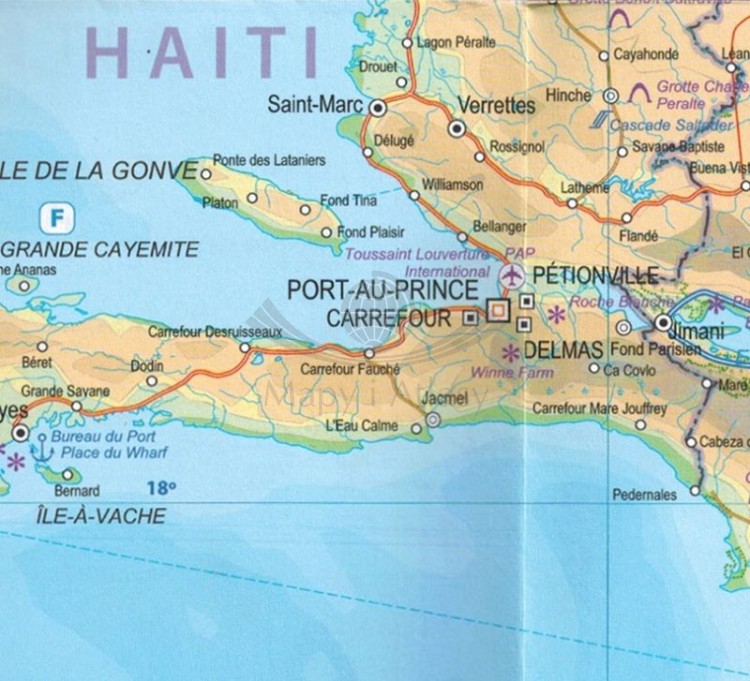 Karaiby. Rejsy po Karaibach / Caribbean Cruising. Mapa samochodowo-turystyczna wydawnictwa ITMB. Fragment 2