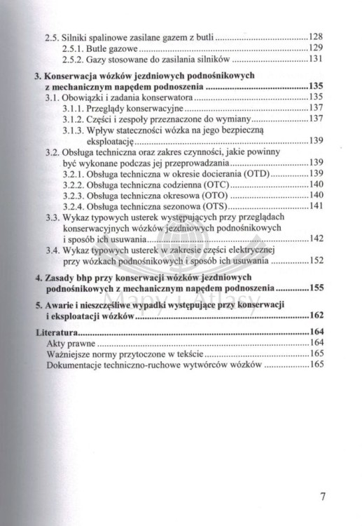 Konserwacja wózków jedniowych podnośnikowych z mechanicznym napędem podnoszenia. Poradnik wydawnictwa KaBe. Spis treści 3