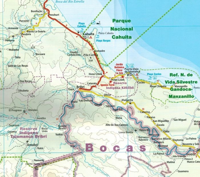 Kostaryka / Costa Rica 1:300 000. Wodoodporna mapa samochodowo-turystyczna wydawnictwa Reise Know-How. Fragment 2