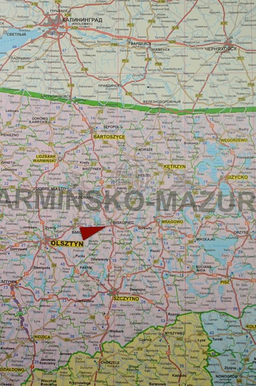 Magnesy trójkątne, jednokolorowe do oznaczania map / Znaczniki. Kolor czerwony. 20 sztuk. Przykład zastosowania