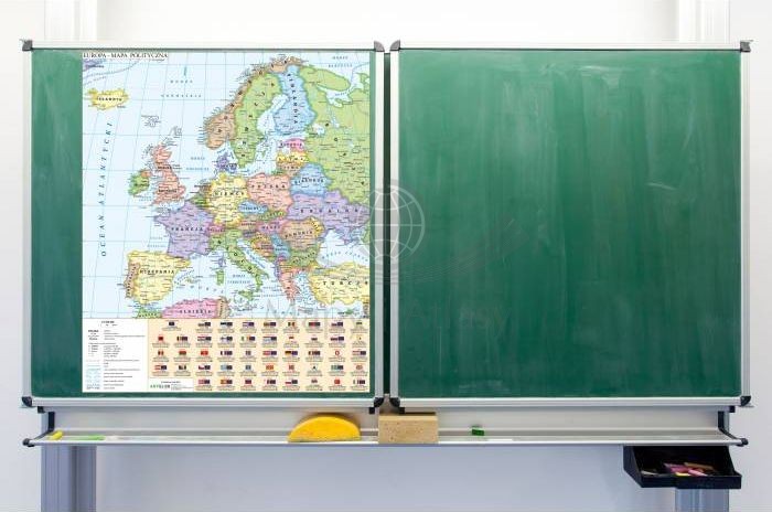 Europa. Mapa polityczna - nakładka magnetyczna na tablice. Przykład zastosowania