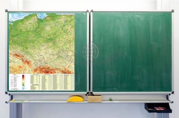 Polska. Mapa fizyczna - nakładka magnetyczna na tablice. Przykład zastosowania