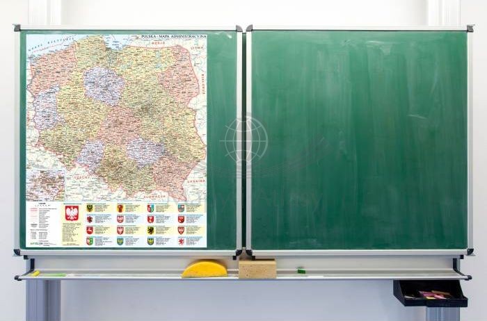 Polska. Mapa administracyjna - nakładka magnetyczna na tablice. Przykład zastosowania