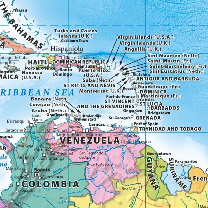 Świat 1:30 000 000. Mapa ścienna polityczna. Język angielski. Fragment 2