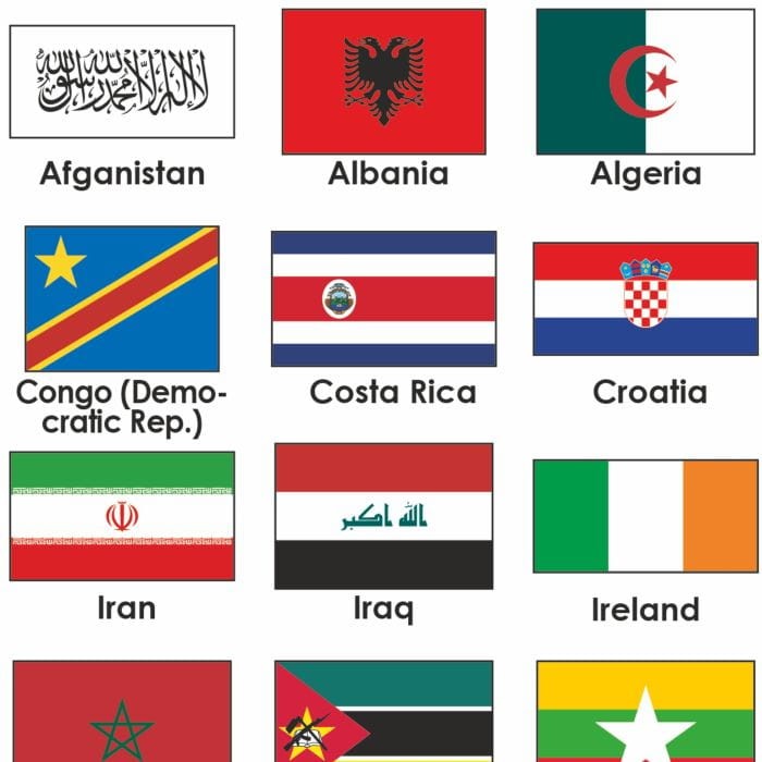 Świat 1:30 000 000. Mapa ścienna polityczna. Język angielski. Fragment 5