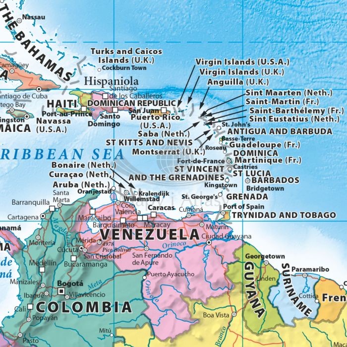 Świat 1:30 000 000. Mapa polityczna. Język angielski. Wersja do wpinania. Fragment 2