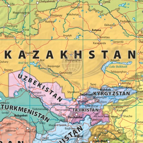 Świat 1:30 000 000. Mapa polityczna. Język angielski. Wersja magnetyczna. Fragment 1