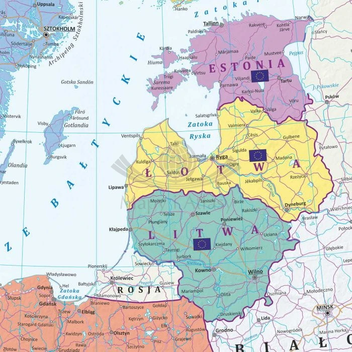 Unia Europejska 1:3 750 000. Arkusz, mapa ścienna polityczna. Fragment 4