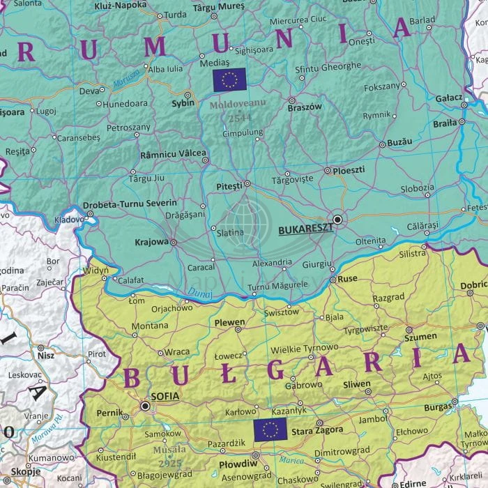 Unia Europejska 1:3 750 000. Mapa polityczna. Wersja magnetyczna. Fragment 2