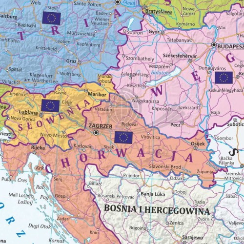 Unia Europejska 1:4 500 000. Mapa polityczna. Wersja magnetyczna. Fragment 1