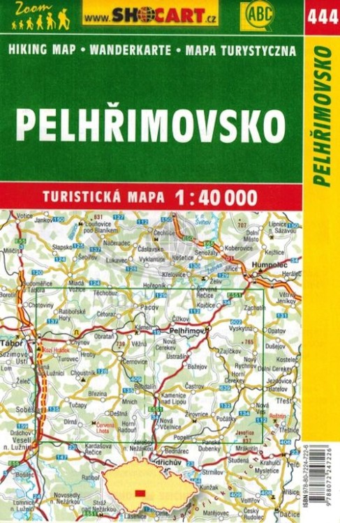 Pelhrimovsko 1:40 000. Mapa turystyczna 444 wydawnictwa Shocart. Okładka - tył
