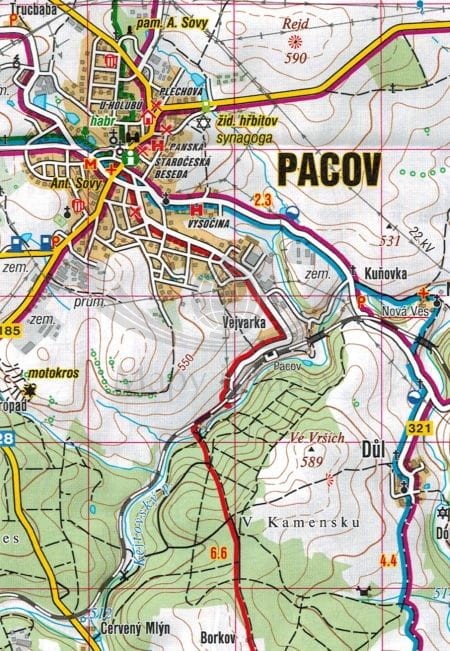 Pelhrimovsko 1:40 000. Mapa turystyczna 444 wydawnictwa Shocart. Fragment 1