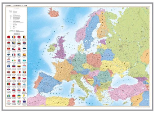 Europa 1:4 500 000. Mapa polityczna. Wersja do wpinania