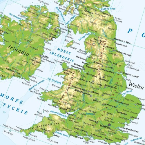 Europa 1:4 500 000. Mapa fizyczna. Wersja do wpinania. Fragment 1