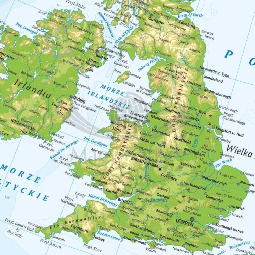 Europa 1:4 500 000. Mapa fizyczna. Wersja magnetyczna. Fragment 1