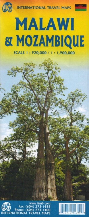 Malawi i Mozambik. Mapa samochodowo-turystyczna wydawnictwa ITMB. Okładka
