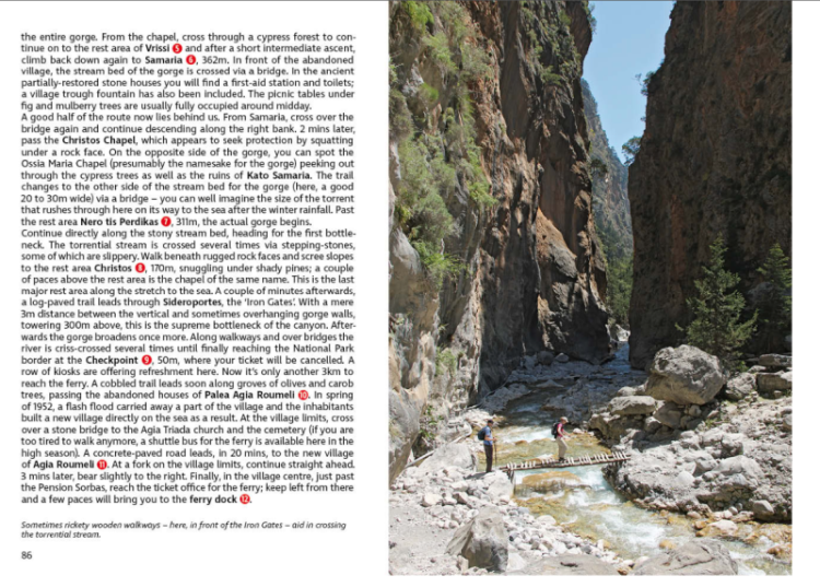 Kreta: 70 tras pieszych / Crete: 70 walks. Przewodnik wydawnictwa Rother. Przykładowe strony 3