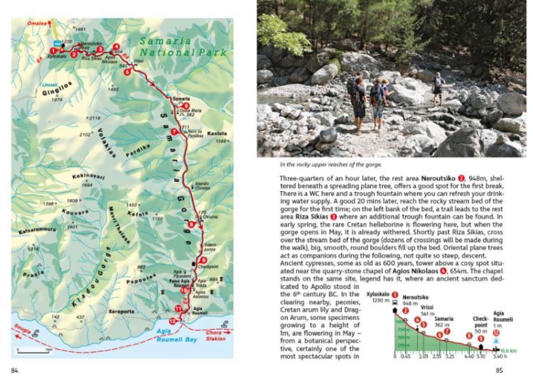 Kreta: 70 tras pieszych / Crete: 70 walks. Przewodnik wydawnictwa Rother. Przykładowe strony 2