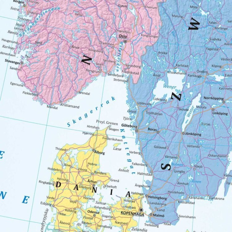 Europa 1:6 500 000. Mapa polityczna. Wersja magnetyczna. Fragment 2