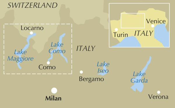 Jezioro Como i Maggiore. Trasa Sentiero del Viandante. Przewodnik wydawnictwa Cicerone. Zasięg
