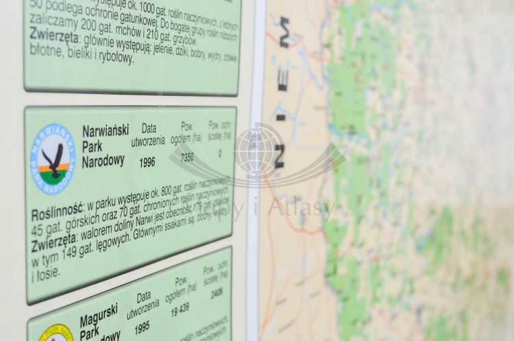 Polska. Dwustronna mapa ścienna krajoznawcza. Wydawnictwo: Meridian. Przyroda - fragment 5