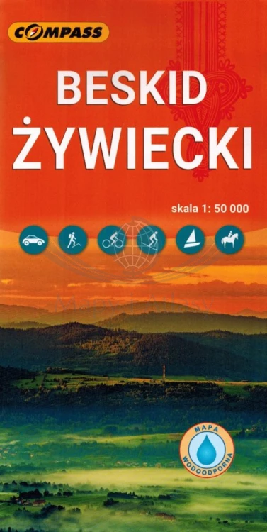 Beskid Żywiecki 1:50 000. Mapa laminowana wydawnictwa Compass. Okładka