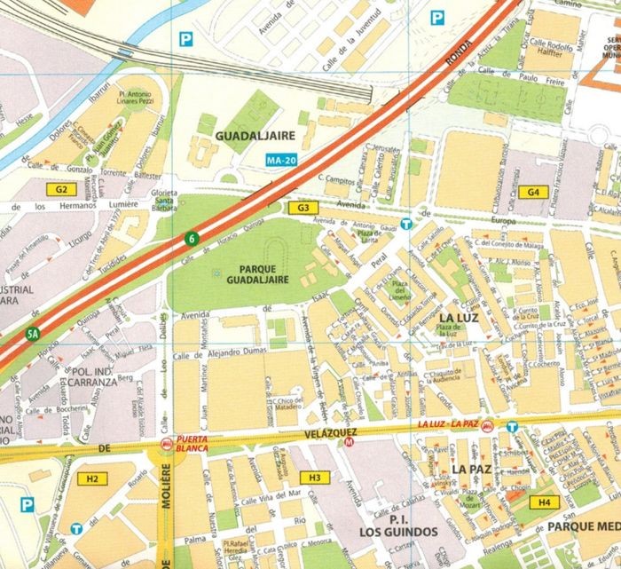 Malaga 1:10 000. Mapa / Plan miasta wydawnictwa Michelin. Fragment 2