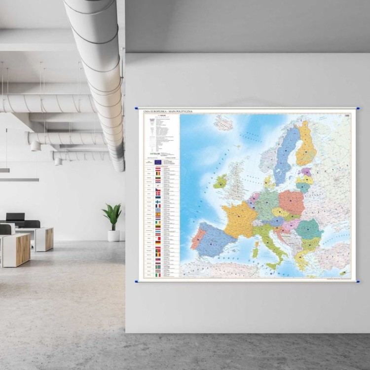 Unia Europejska 1:3 000 000. Mapa ścienna polityczna. Przykład aranżacji