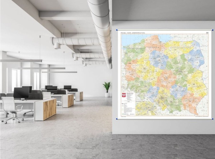 Polska 1:350 000. Mapa ścienna administracyjna wydawnictwa ArtGlob.