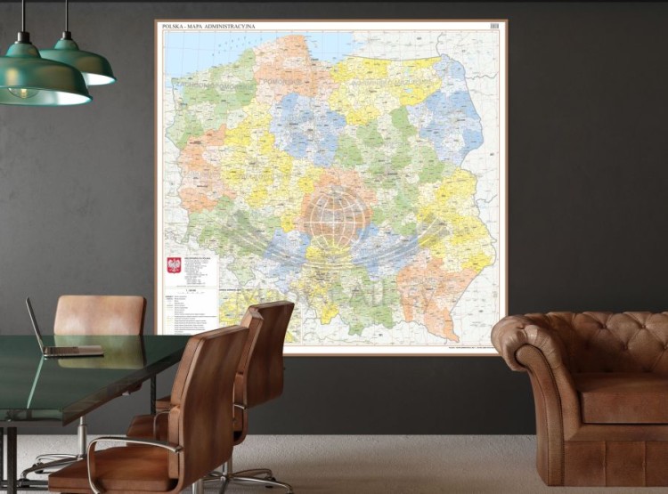 Polska 1:350 000. Mapa administracyjna. Wersja magnetyczna wydawnictwa ArtGlob. Przykład aranżacji