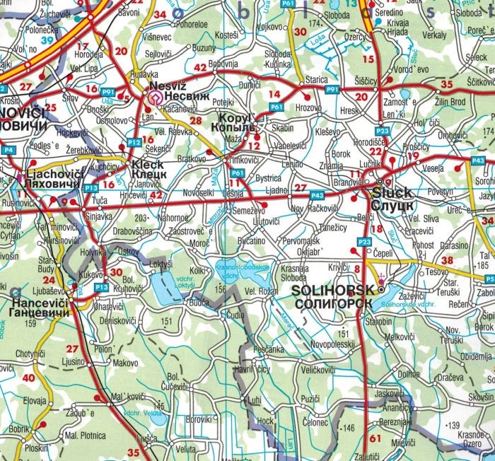 Białoruś 1:700 000. Mapa samochodowa wydawnictwa Freytag & Berndt. Fragment 2