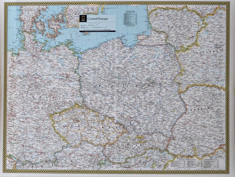 Europa Środkowa. Mapa ścienna. National Geographic