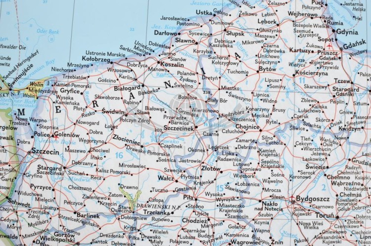 Europa Środkowa. Mapa ścienna. National Geographic. Fragment 1