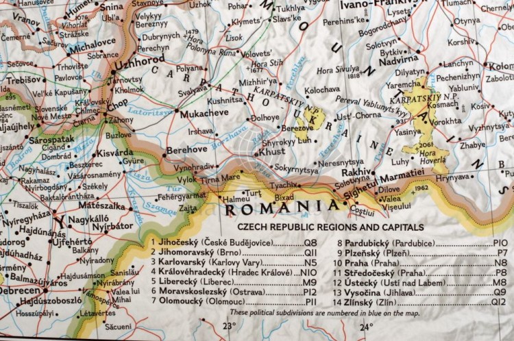 Europa Środkowa. Mapa ścienna. National Geographic. Fragment 4