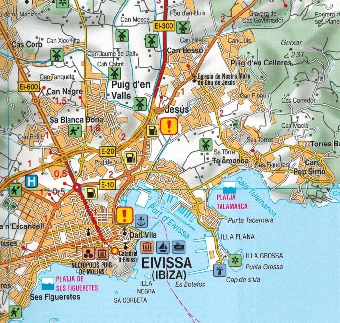 Ibiza i Formentera 1:40 000. Mapa samochodowo-turystyczna wydawnictwa Freytag & Berndt. Fragment 2