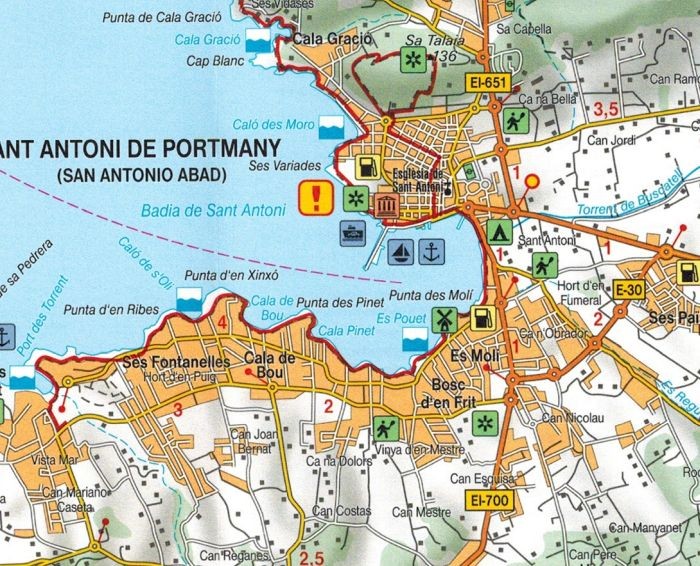 Ibiza i Formentera 1:40 000. Mapa samochodowo-turystyczna wydawnictwa Freytag & Berndt. Fragment 3