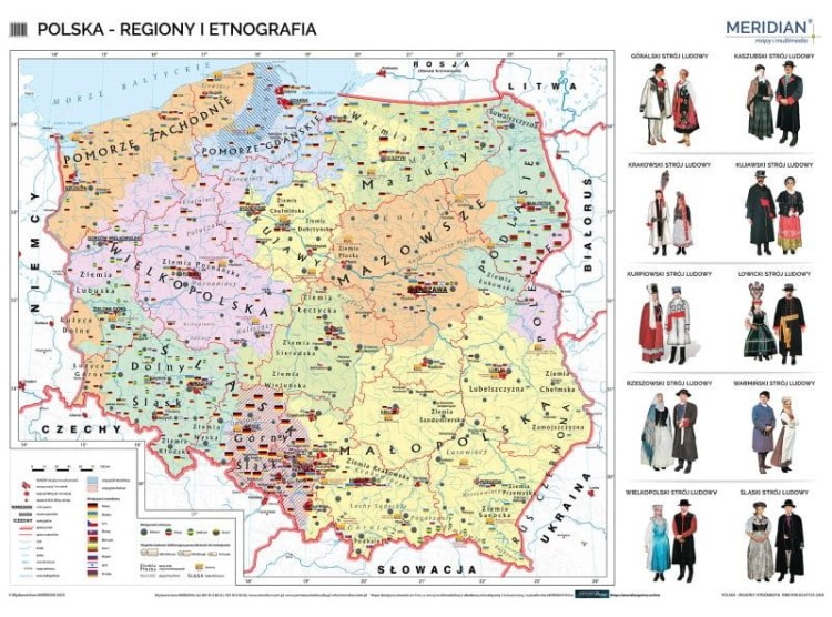 Polska. Fototapeta samoprzylepna. Regiony i etnografia wydawnictwa Meridian