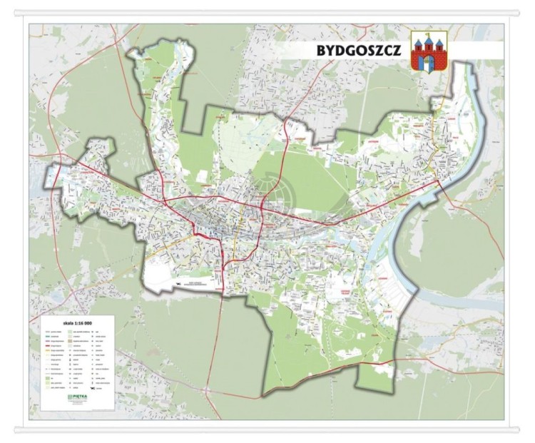 Bydgoszcz 1:16 000. Mapa ścienna / Plan miasta. Wersja STRONG