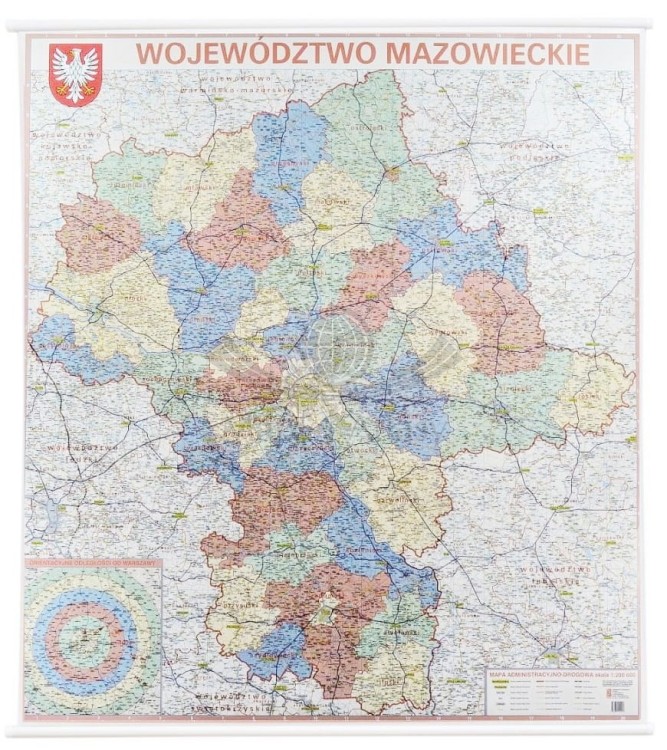 Mazowsze / Województwo mazowieckie 1:200 000. Mapa ścienna