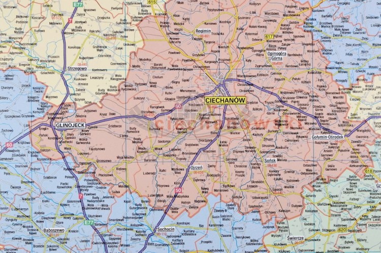 Mazowsze / Województwo mazowieckie 1:200 000. Mapa ścienna. Fragment 2