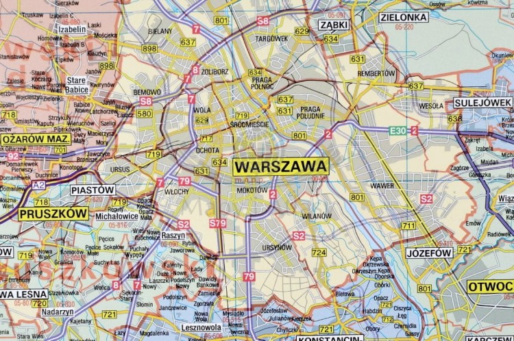 Mazowsze / Województwo mazowieckie 1:200 000. Mapa ścienna. Fragment 4