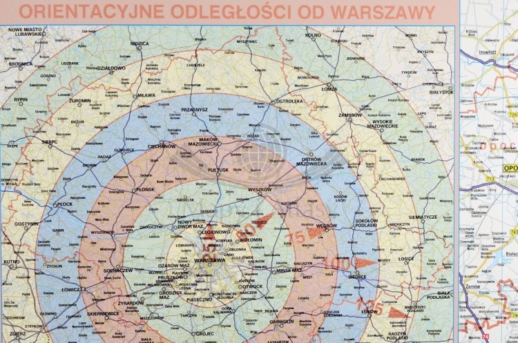 Mazowsze / Województwo mazowieckie 1:200 000. Mapa ścienna. Fragment 8